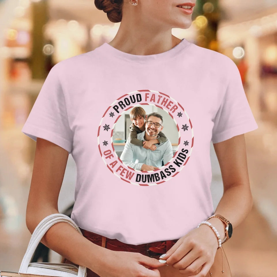 Proud Father - Custom Photo - Personalized Gifts For Dad - T-Shirt