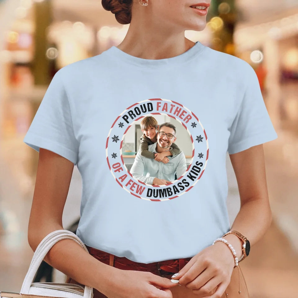 Proud Father - Custom Photo - Personalized Gifts For Dad - T-Shirt