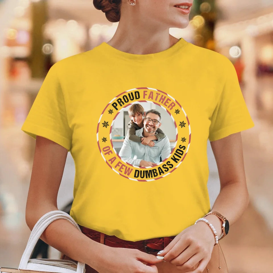 Proud Father - Custom Photo - Personalized Gifts For Dad - T-Shirt