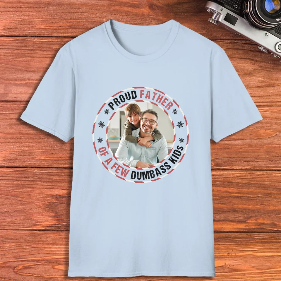 Proud Father - Custom Photo - Personalized Gifts For Dad - T-Shirt