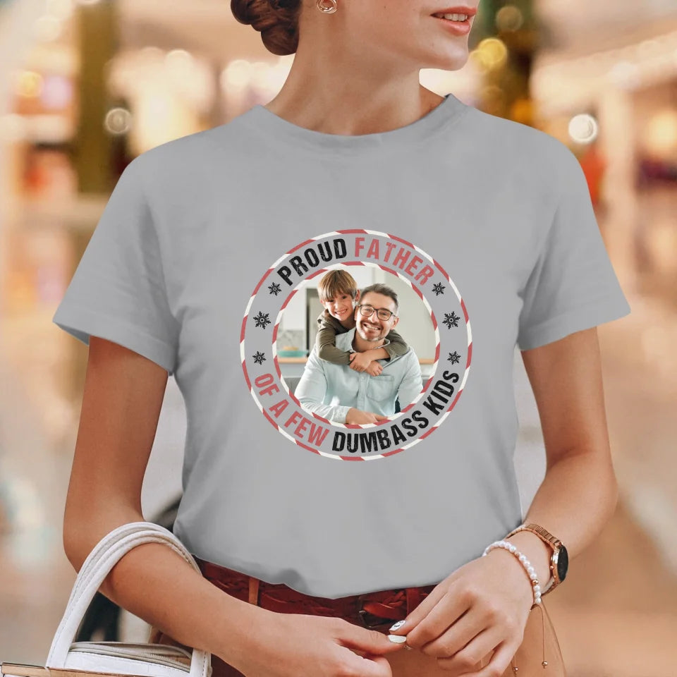 Proud Father - Custom Photo - Personalized Gifts For Dad - T-Shirt