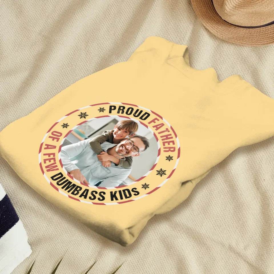 Proud Father - Custom Photo - Personalized Gifts For Dad - T-Shirt