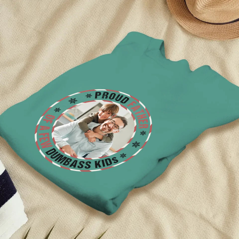 Proud Father - Custom Photo - Personalized Gifts For Dad - T-Shirt