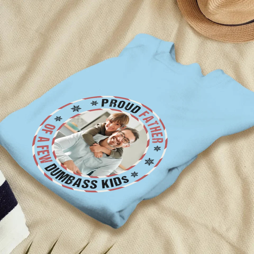 Proud Father - Custom Photo - Personalized Gifts For Dad - T-Shirt