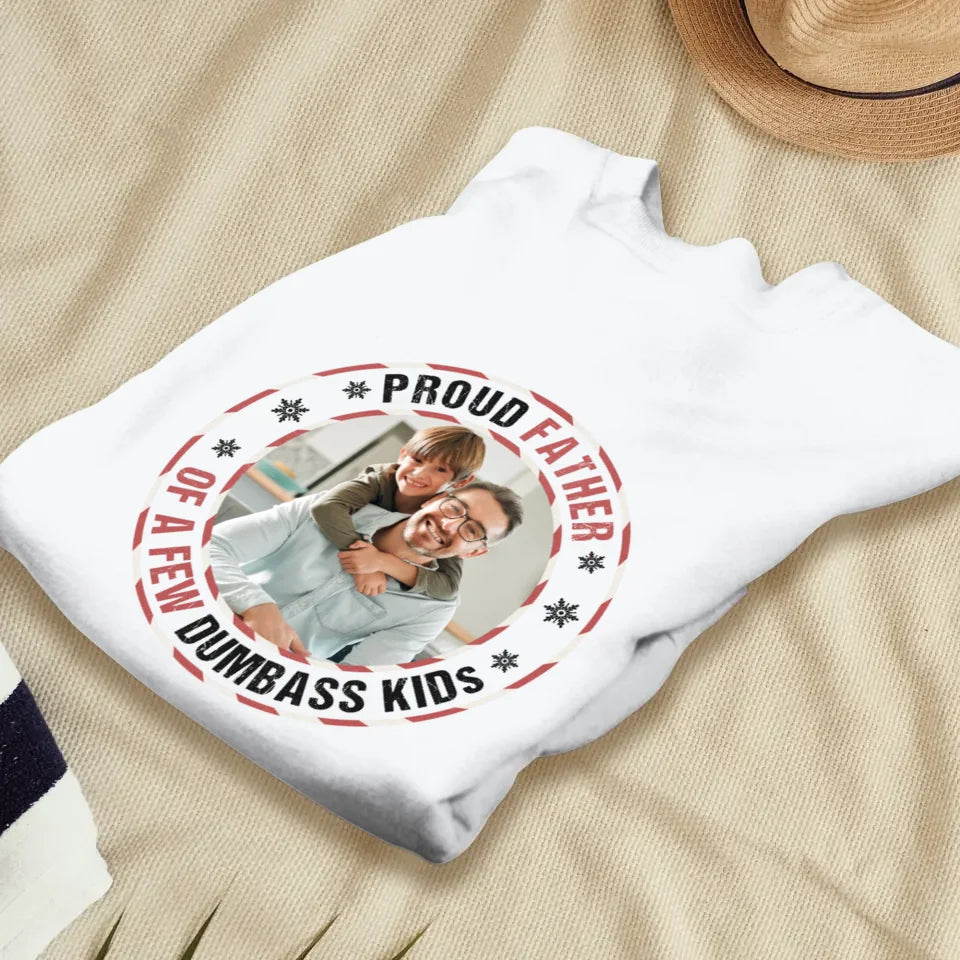 Proud Father - Custom Photo - Personalized Gifts For Dad - T-Shirt