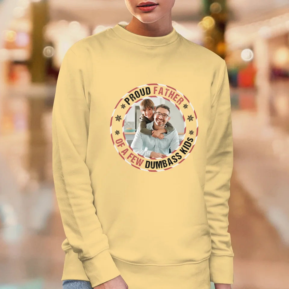 Proud Father - Custom Photo - Personalized Gifts For Dad - Sweater