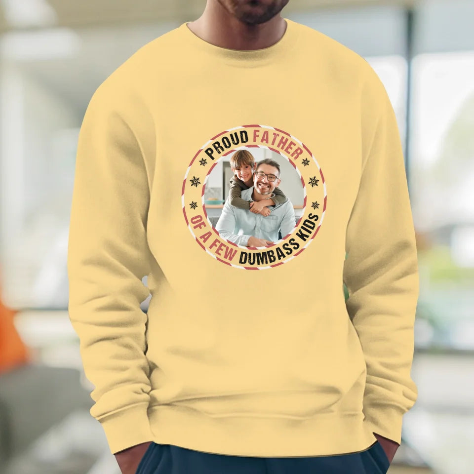 Proud Father - Custom Photo - Personalized Gifts For Dad - Sweater