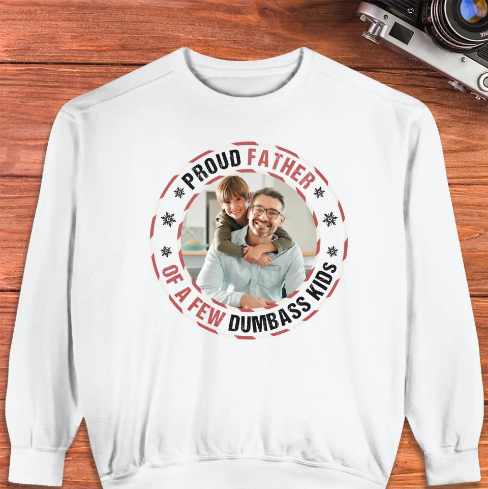 Proud Father - Custom Photo - Personalized Gifts For Dad - Sweater