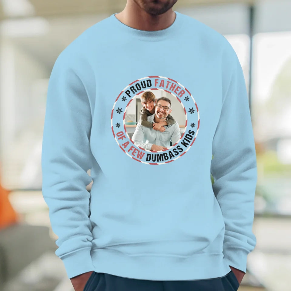 Proud Father - Custom Photo - Personalized Gifts For Dad - Sweater