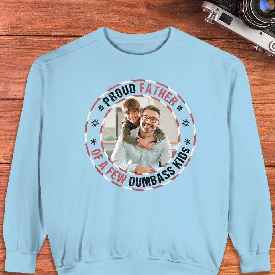 Proud Father - Custom Photo - Personalized Gifts For Dad - Sweater