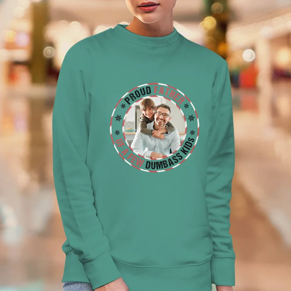 Proud Father - Custom Photo - Personalized Gifts For Dad - Sweater