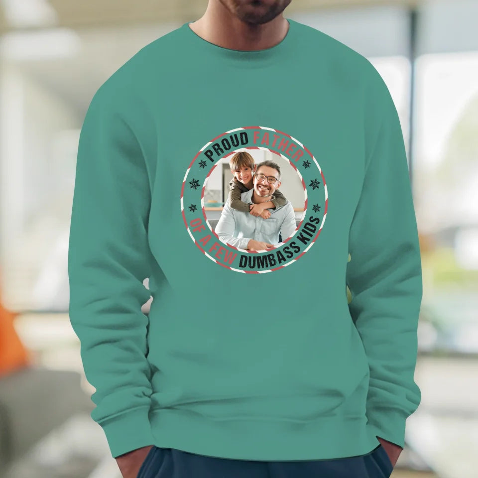 Proud Father - Custom Photo - Personalized Gifts For Dad - Sweater