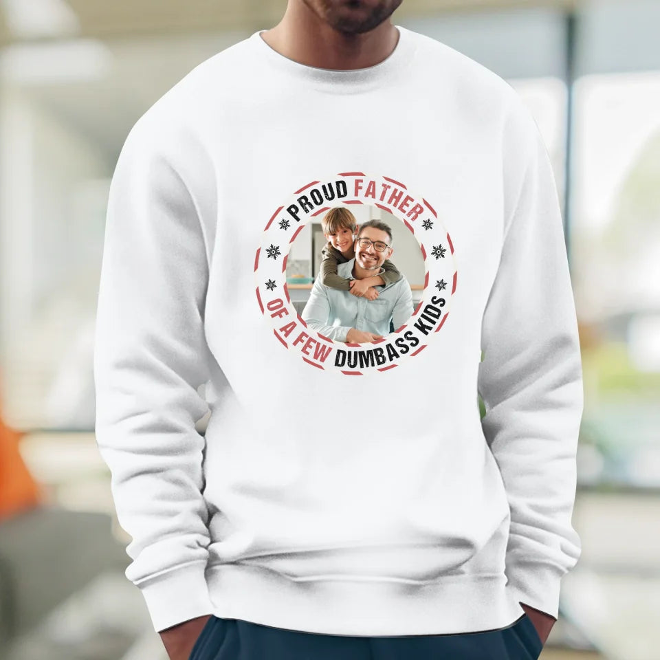 Proud Father - Custom Photo - Personalized Gifts For Dad - Sweater