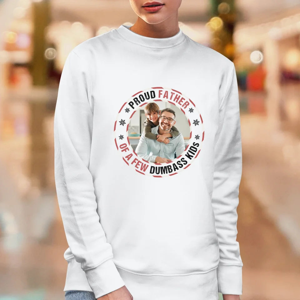 Proud Father - Custom Photo - Personalized Gifts For Dad - Sweater