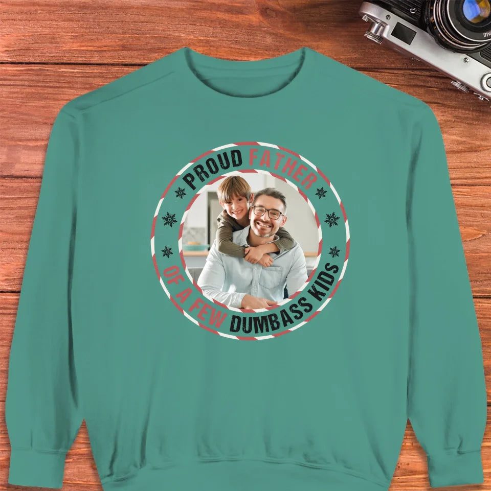 Proud Father - Custom Photo - Personalized Gifts For Dad - Sweater