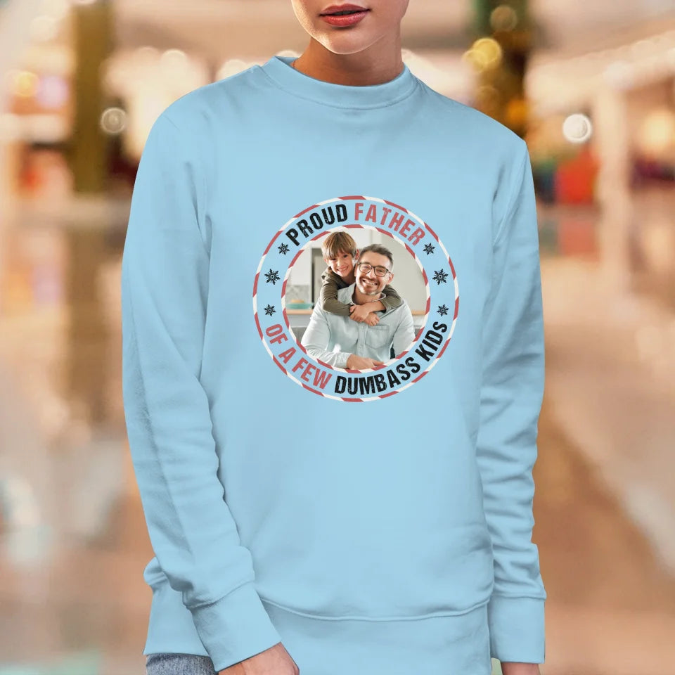 Proud Father - Custom Photo - Personalized Gifts For Dad - Sweater