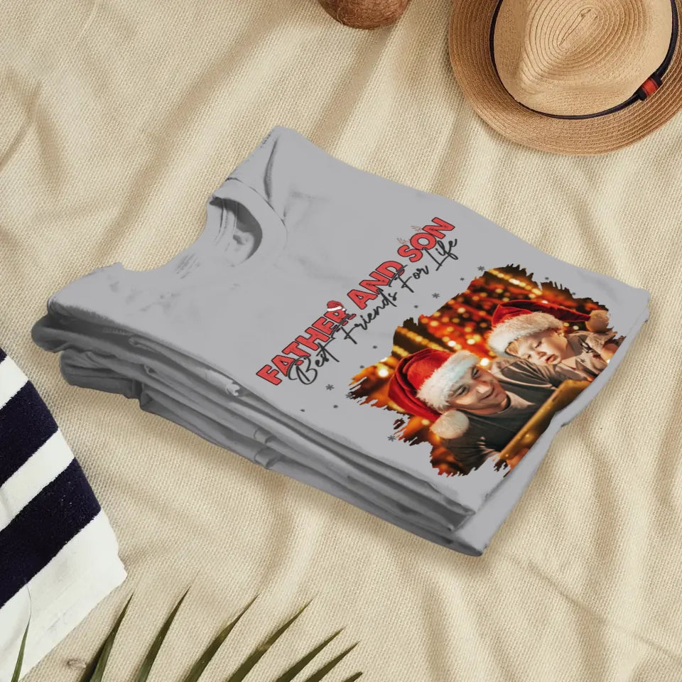 Father And Son Best Friend For Life - Custom Photo - Personalized Gifts For Dad - T-Shirt