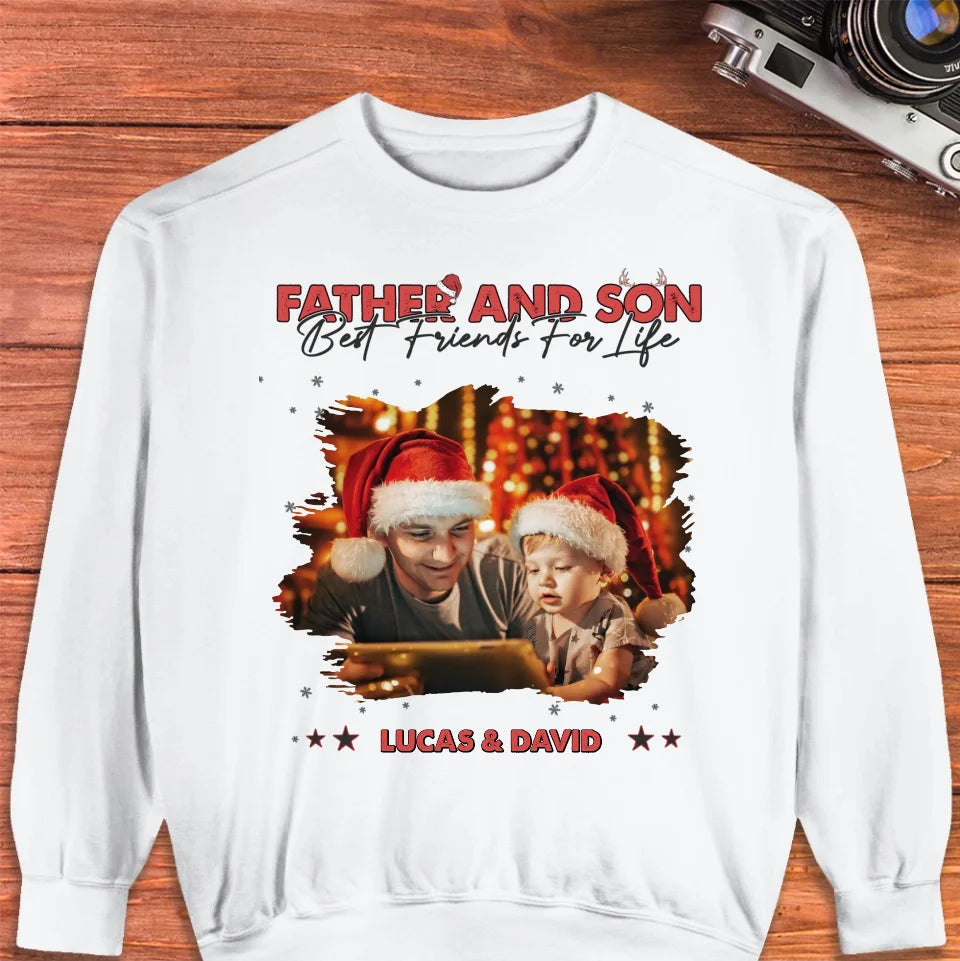 Father And Son Best Friend For Life - Custom Photo - Personalized Gifts For Dad - T-Shirt