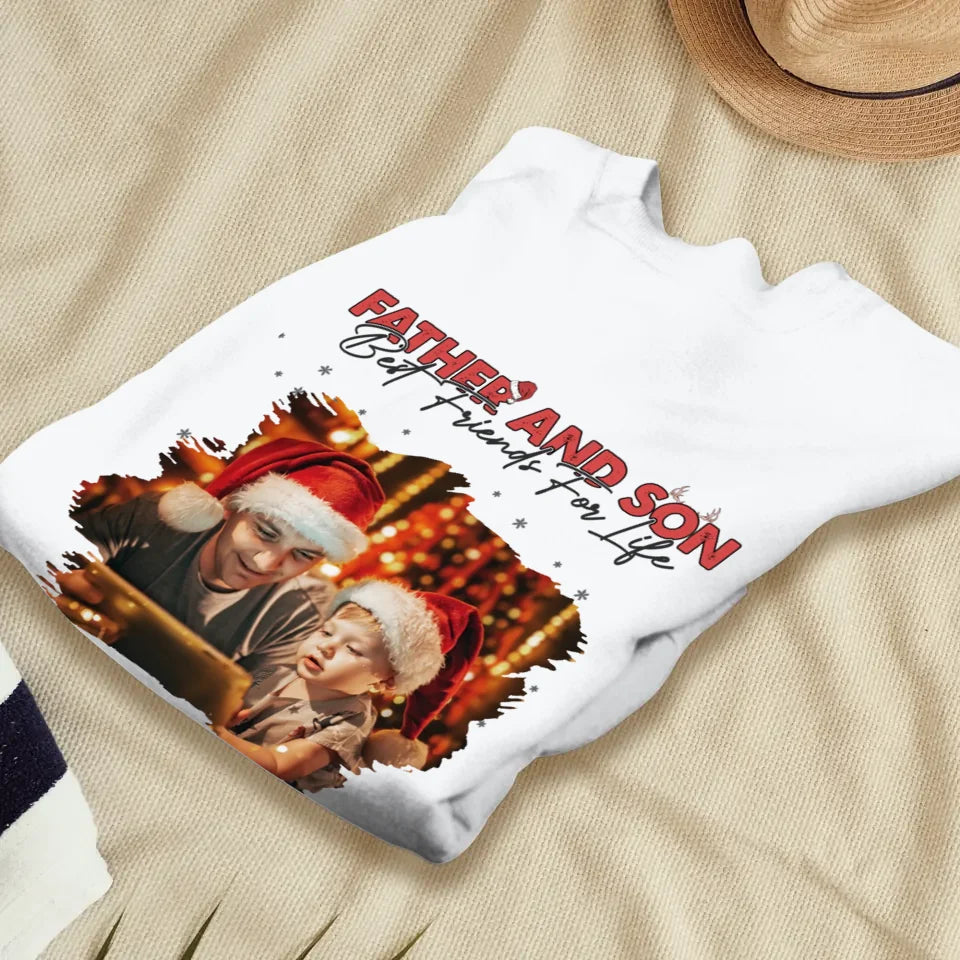 Father And Son Best Friend For Life - Custom Photo - Personalized Gifts For Dad - T-Shirt