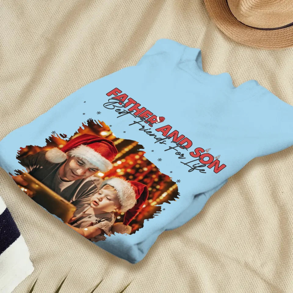 Father And Son Best Friend For Life - Custom Photo - Personalized Gifts For Dad - T-Shirt