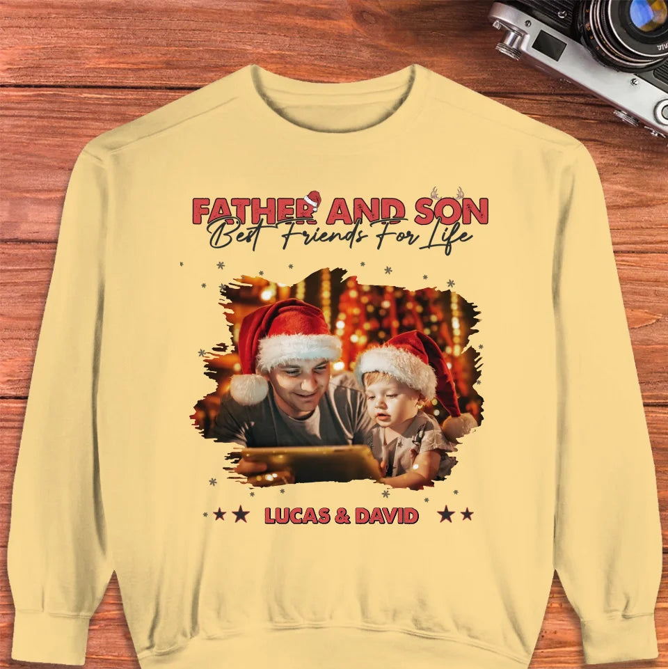 Father And Son Best Friend For Life - Custom Photo - Personalized Gifts For Dad - T-Shirt