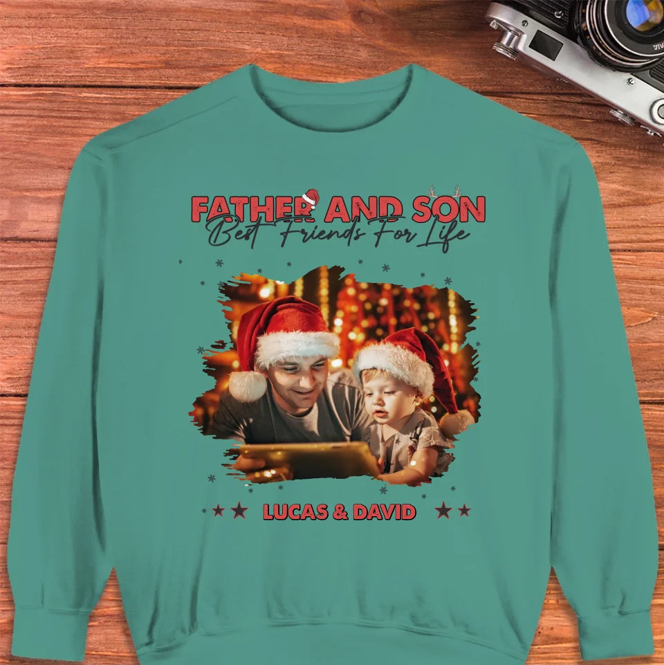 Father And Son Best Friend For Life - Custom Photo - Personalized Gifts For Dad - Sweater