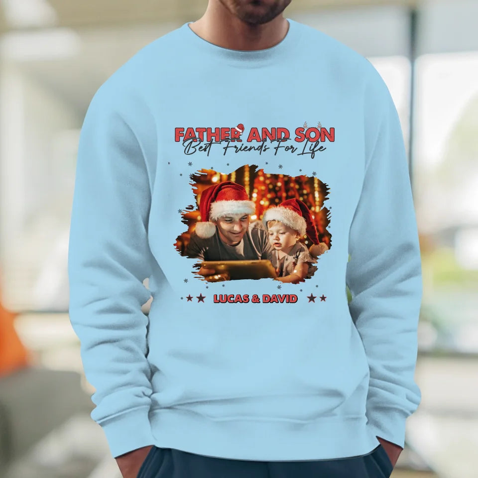 Father And Son Best Friend For Life - Custom Photo - Personalized Gifts For Dad - Sweater