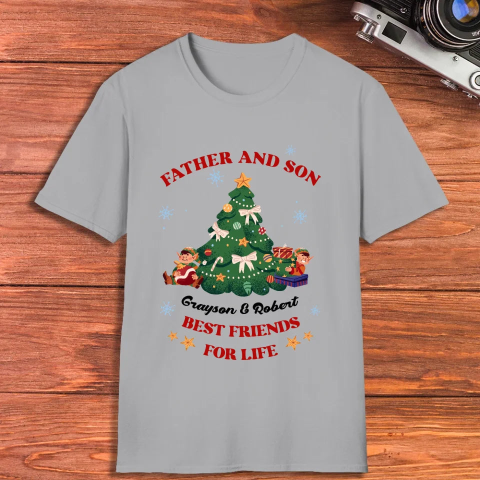 Father And Son - Custom Name - Personalized Gifts For Dad - T-Shirt