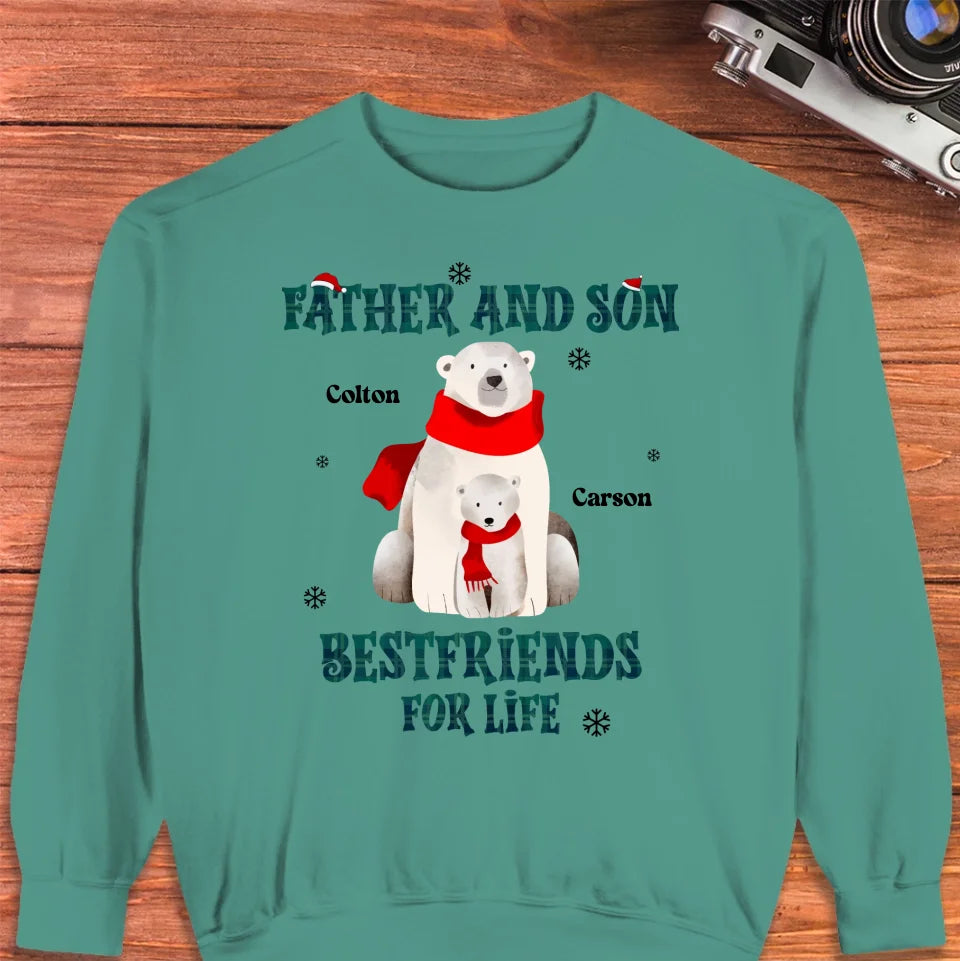 Father And Son Polar Bear - Custom Name - Personalized Gifts For Dad - T-Shirt