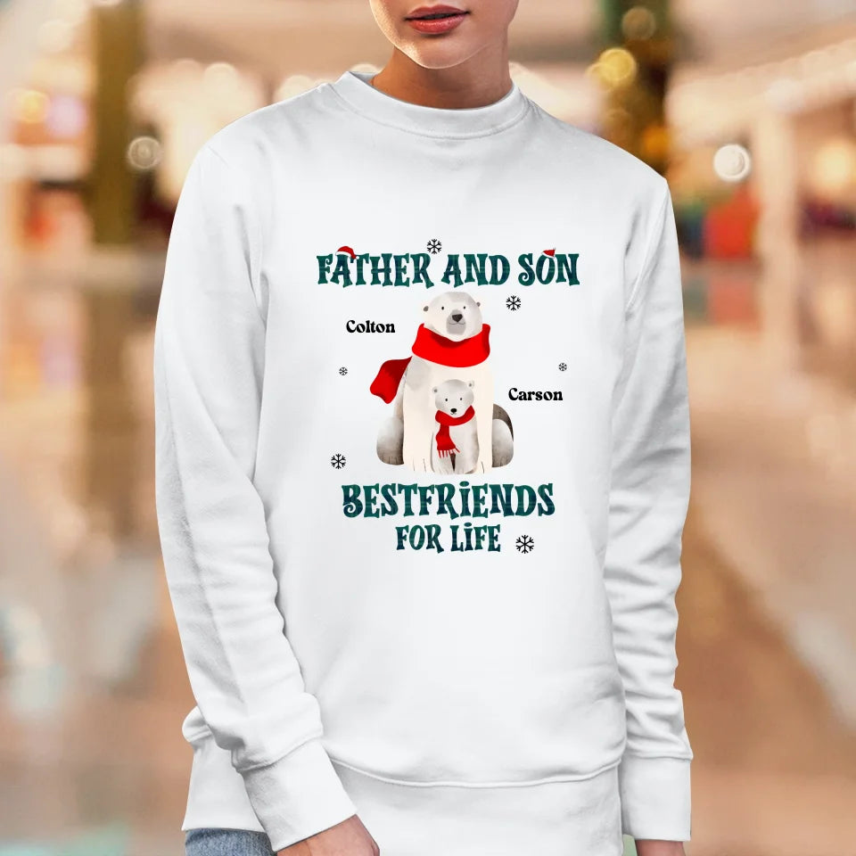 Father And Son Polar Bear - Custom Name - Personalized Gifts For Dad - T-Shirt