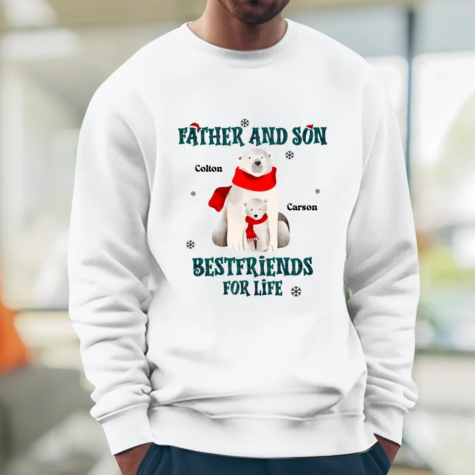 Father And Son Polar Bear - Custom Name - Personalized Gifts For Dad - T-Shirt