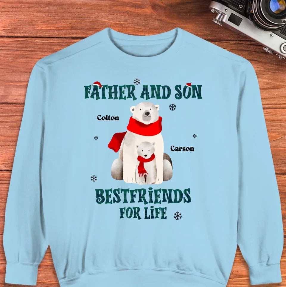 Father And Son Polar Bear - Custom Name - Personalized Gifts For Dad - T-Shirt