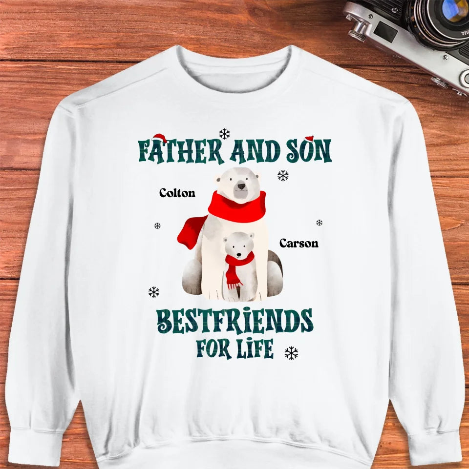 Father And Son Polar Bear - Custom Name - Personalized Gifts For Dad - T-Shirt