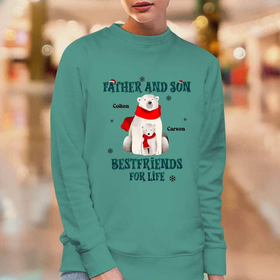 Father And Son Polar Bear - Custom Name - Personalized Gifts For Dad - Sweater