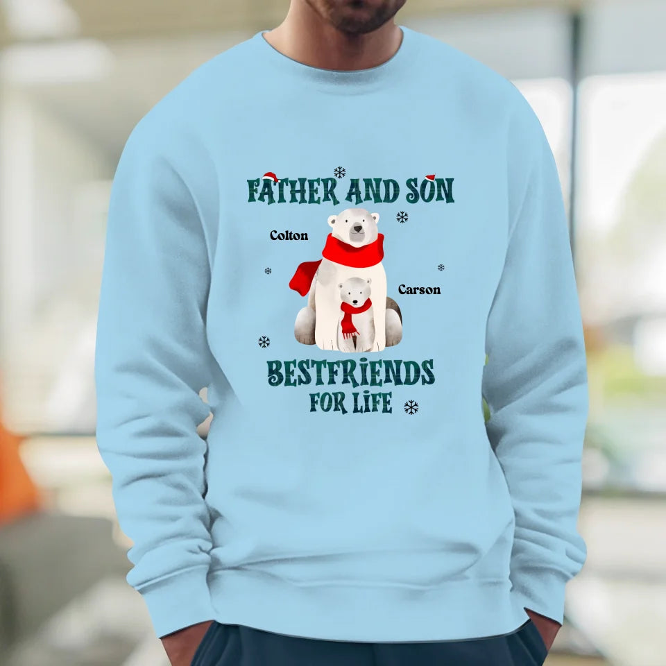 Father And Son Polar Bear - Custom Name - Personalized Gifts For Dad - Sweater