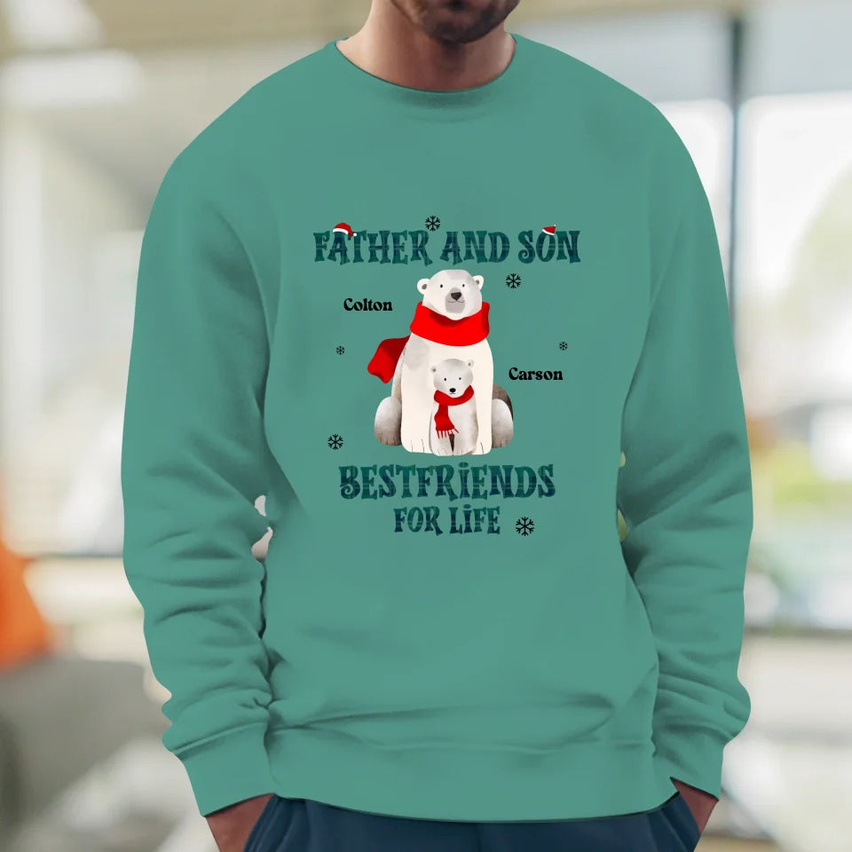 Father And Son Polar Bear - Custom Name - Personalized Gifts For Dad - Sweater