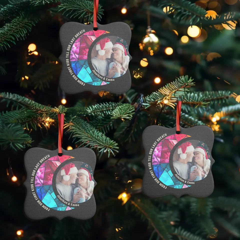 From Our First Kiss Till Our Last Breath - Custom Photo - Personalized Gift For Couple - Ornament