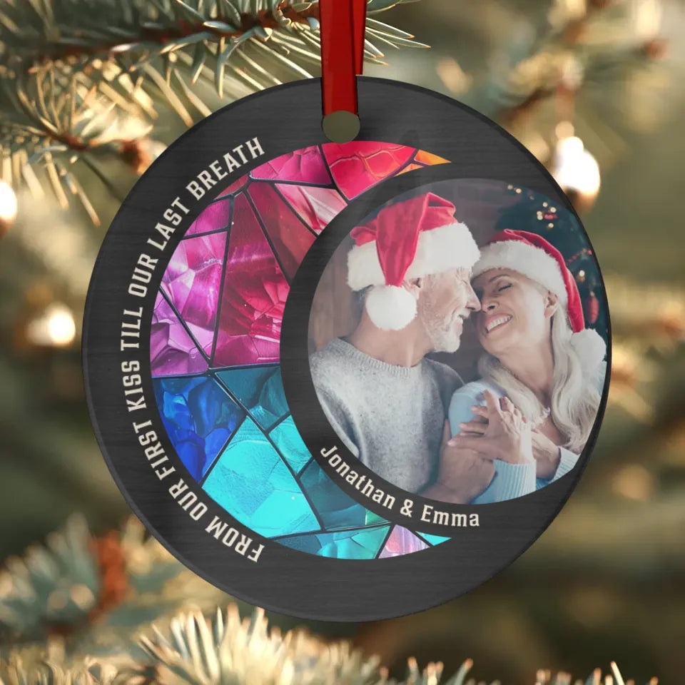 From Our First Kiss Till Our Last Breath - Custom Photo - Personalized Gift For Couple - Ornament