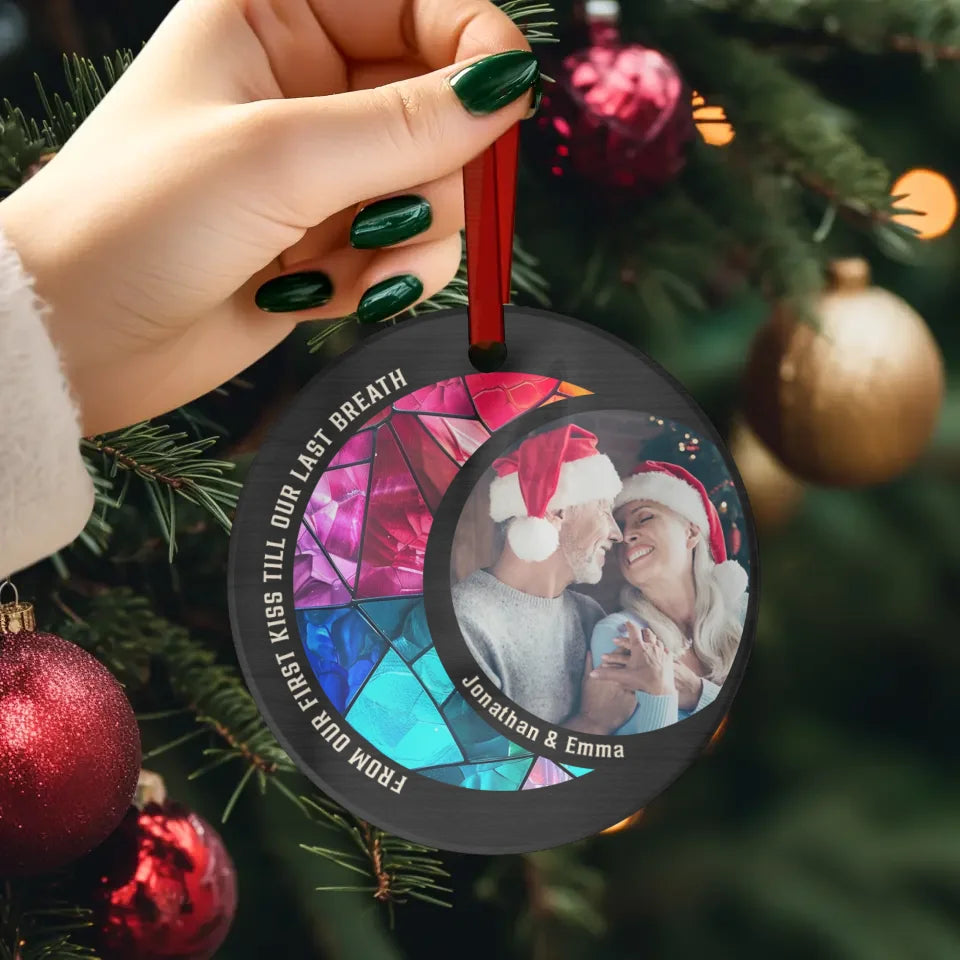 From Our First Kiss Till Our Last Breath - Custom Photo - Personalized Gift For Couple - Ornament