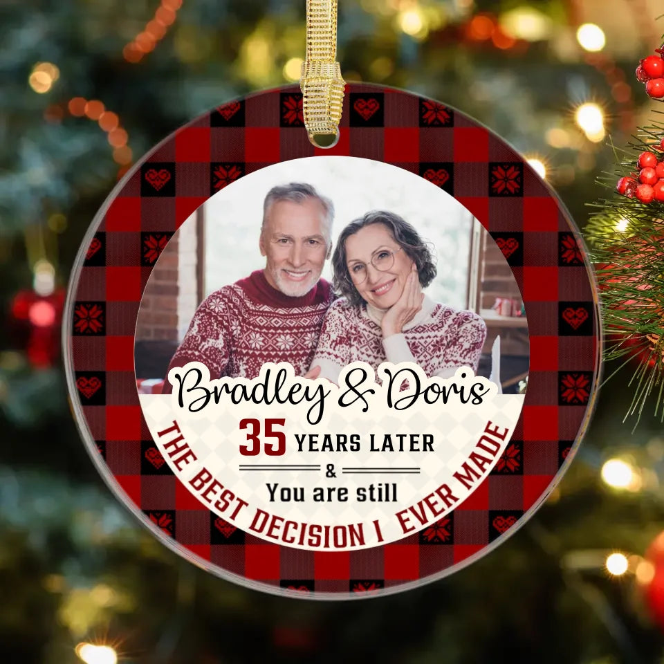 The Best Decision I Ever Made - Custom Photo - Personalized Gift For Couple - Ornament