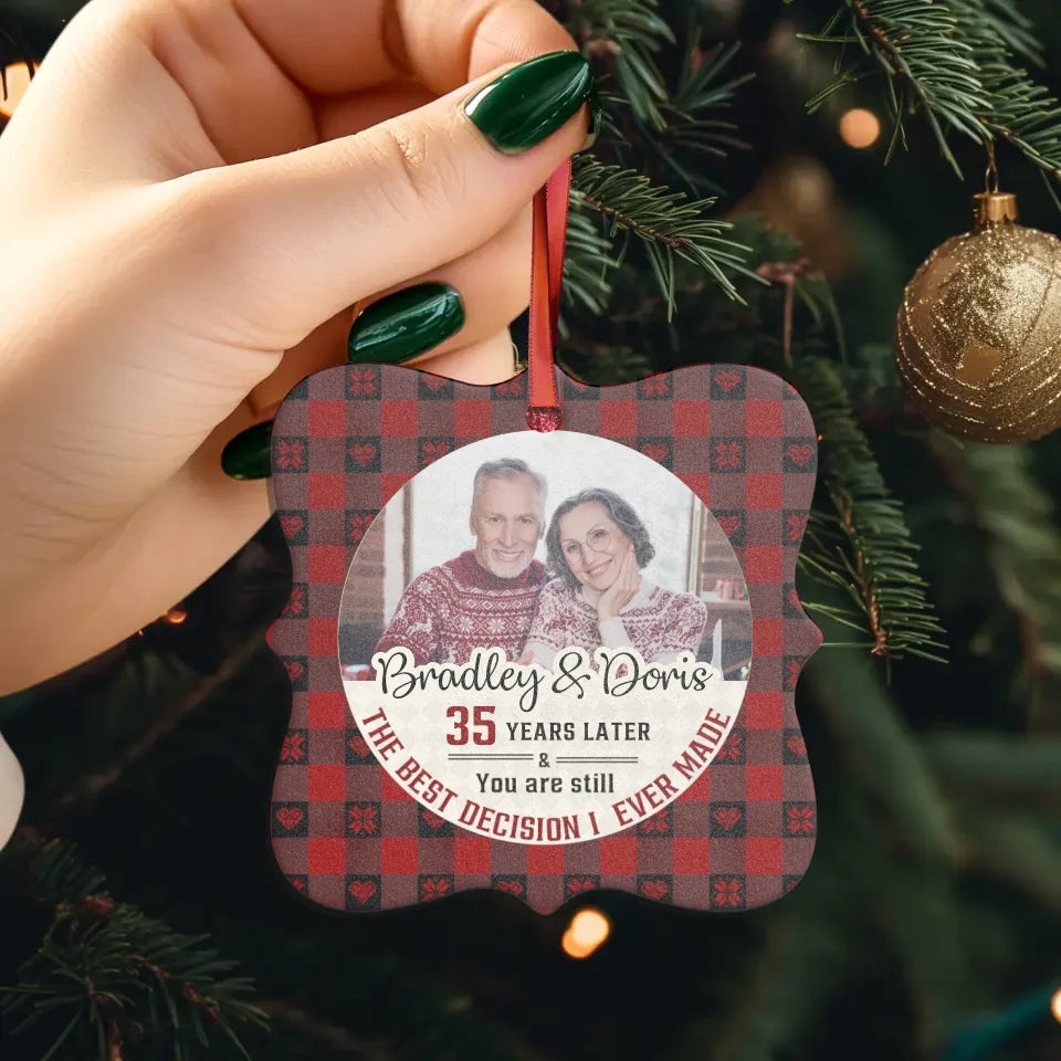 The Best Decision I Ever Made - Custom Photo - Personalized Gift For Couple - Ornament