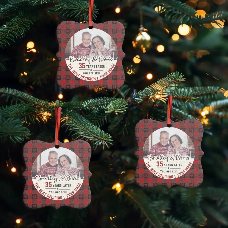 The Best Decision I Ever Made - Custom Photo - Personalized Gift For Couple - Ornament