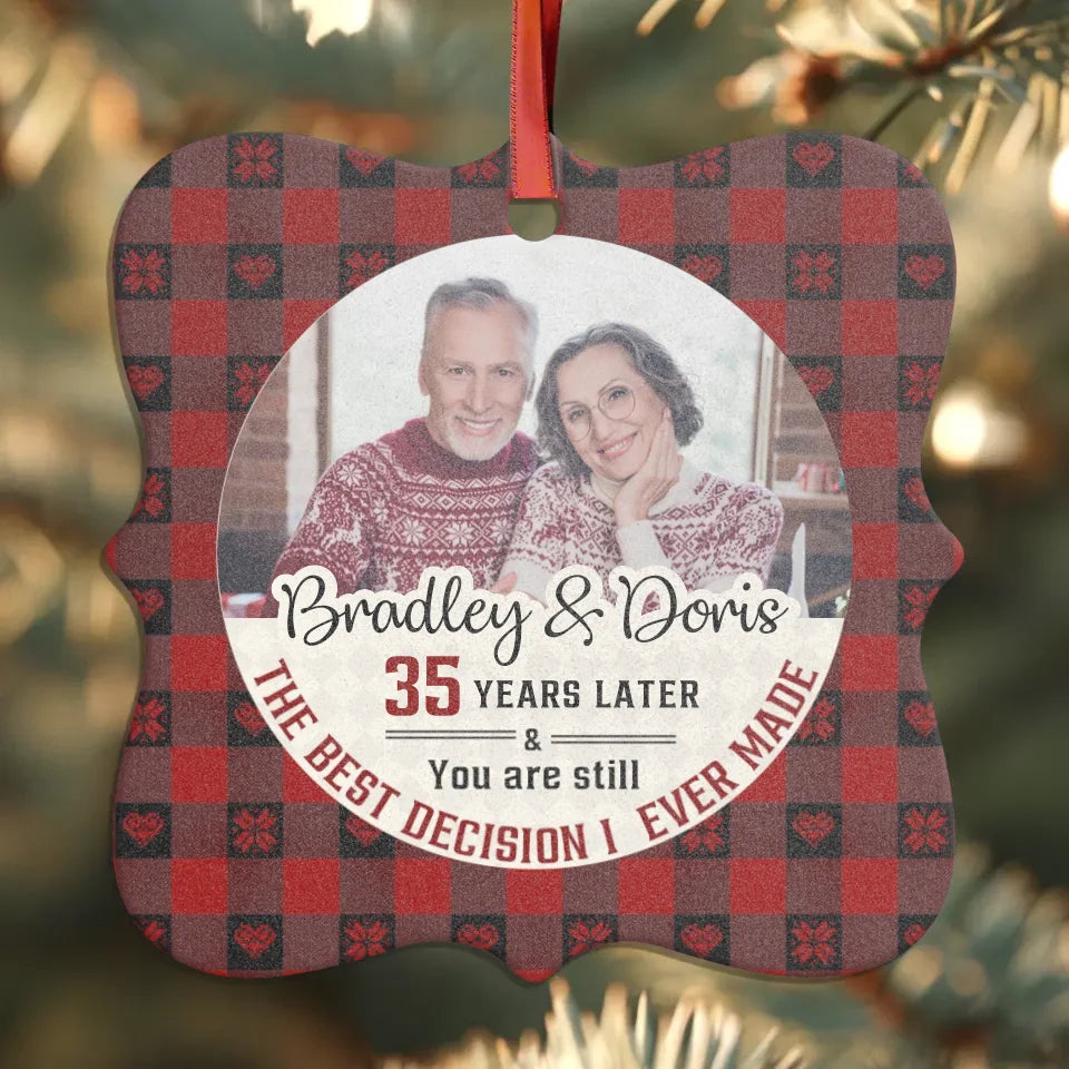 The Best Decision I Ever Made - Custom Photo - Personalized Gift For Couple - Ornament