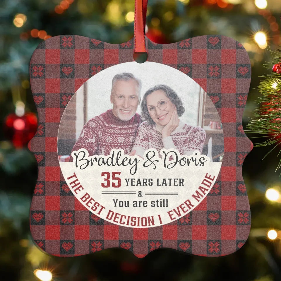 The Best Decision I Ever Made - Custom Photo - Personalized Gift For Couple - Ornament