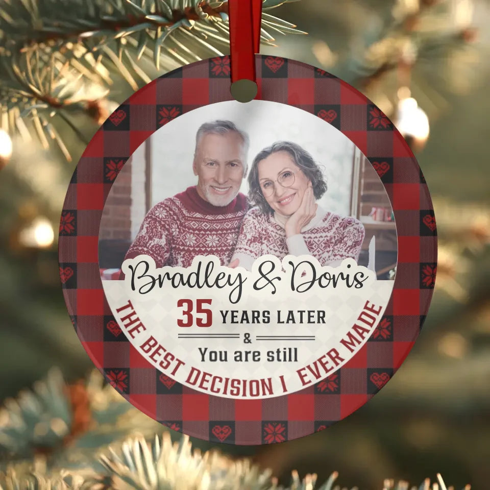 The Best Decision I Ever Made - Custom Photo - Personalized Gift For Couple - Ornament