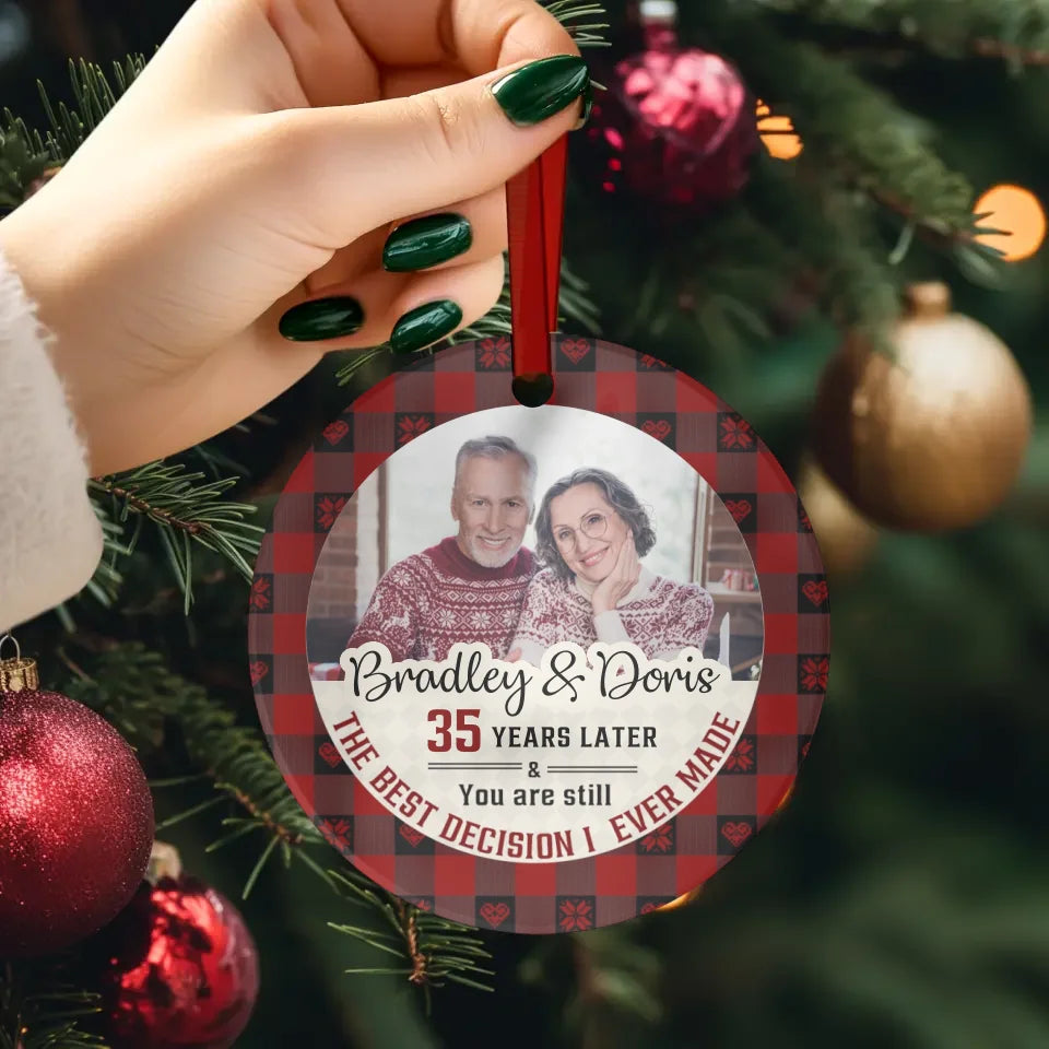 The Best Decision I Ever Made - Custom Photo - Personalized Gift For Couple - Ornament