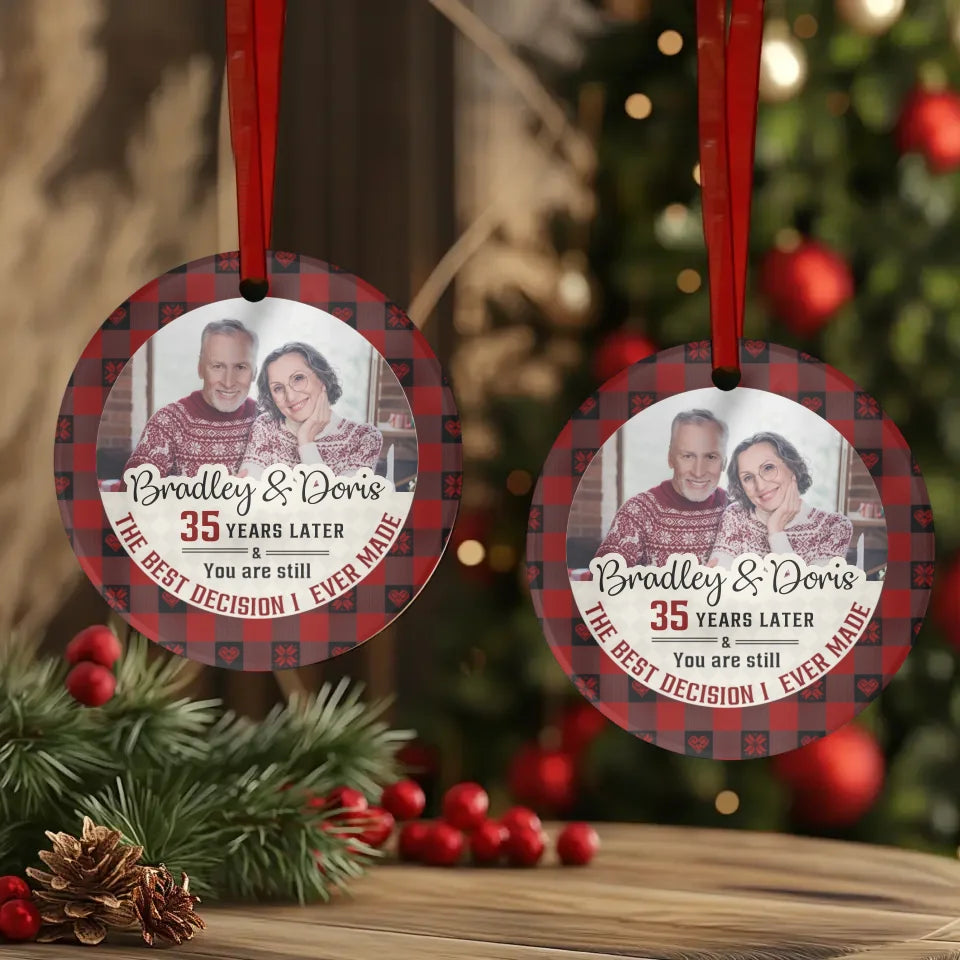 The Best Decision I Ever Made - Custom Photo - Personalized Gift For Couple - Ornament