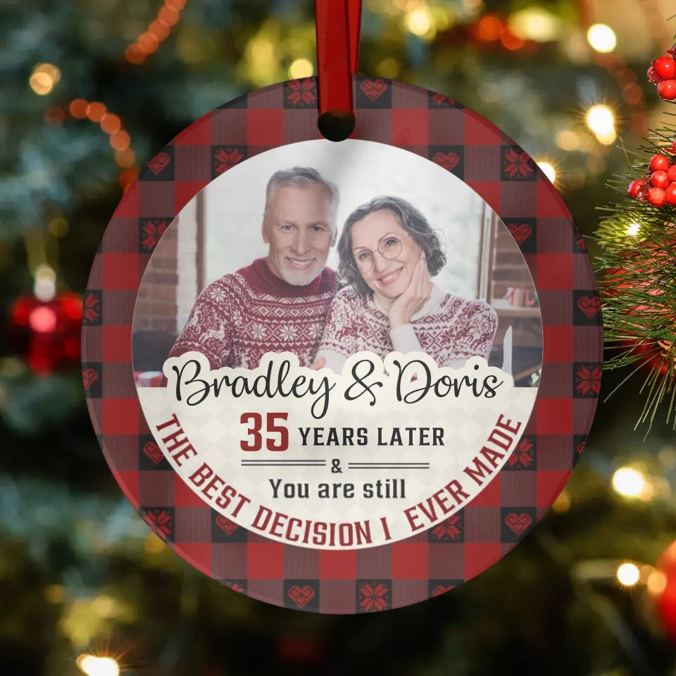 The Best Decision I Ever Made - Custom Photo - Personalized Gift For Couple - Ornament