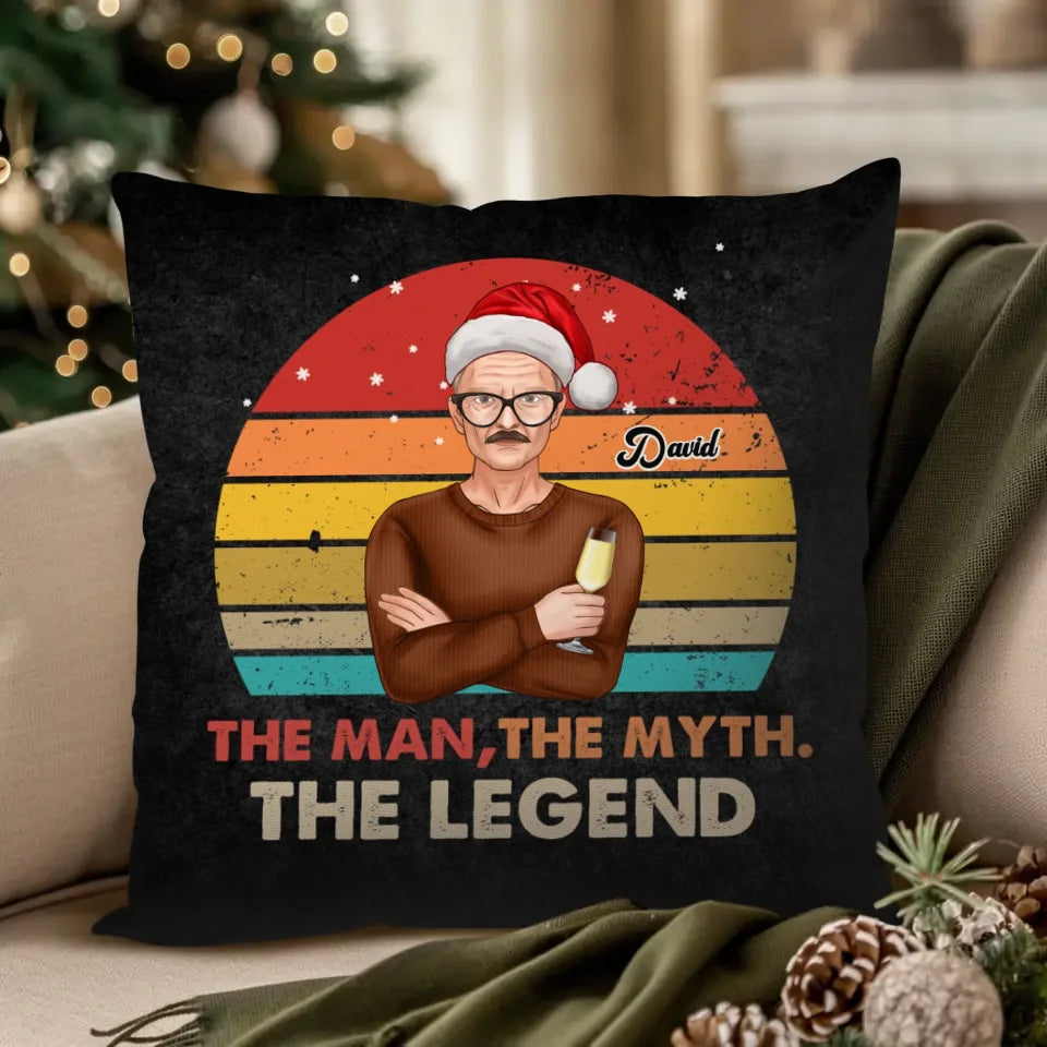 The Man, The Myth, The Legend - Custom Name - Personalized Gift For Dad - Pillow