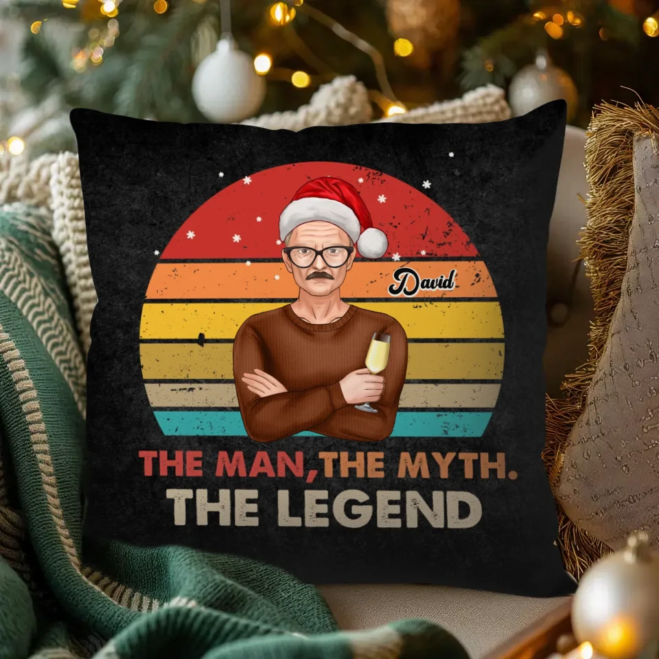 The Man, The Myth, The Legend - Custom Name - Personalized Gift For Dad - Pillow